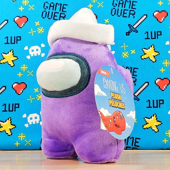 Among Us PURPLE CREWMATE 7" w/ WHITE SAILER HAT 2022 Series 2 Toikido Plush - Picture 6 of 10